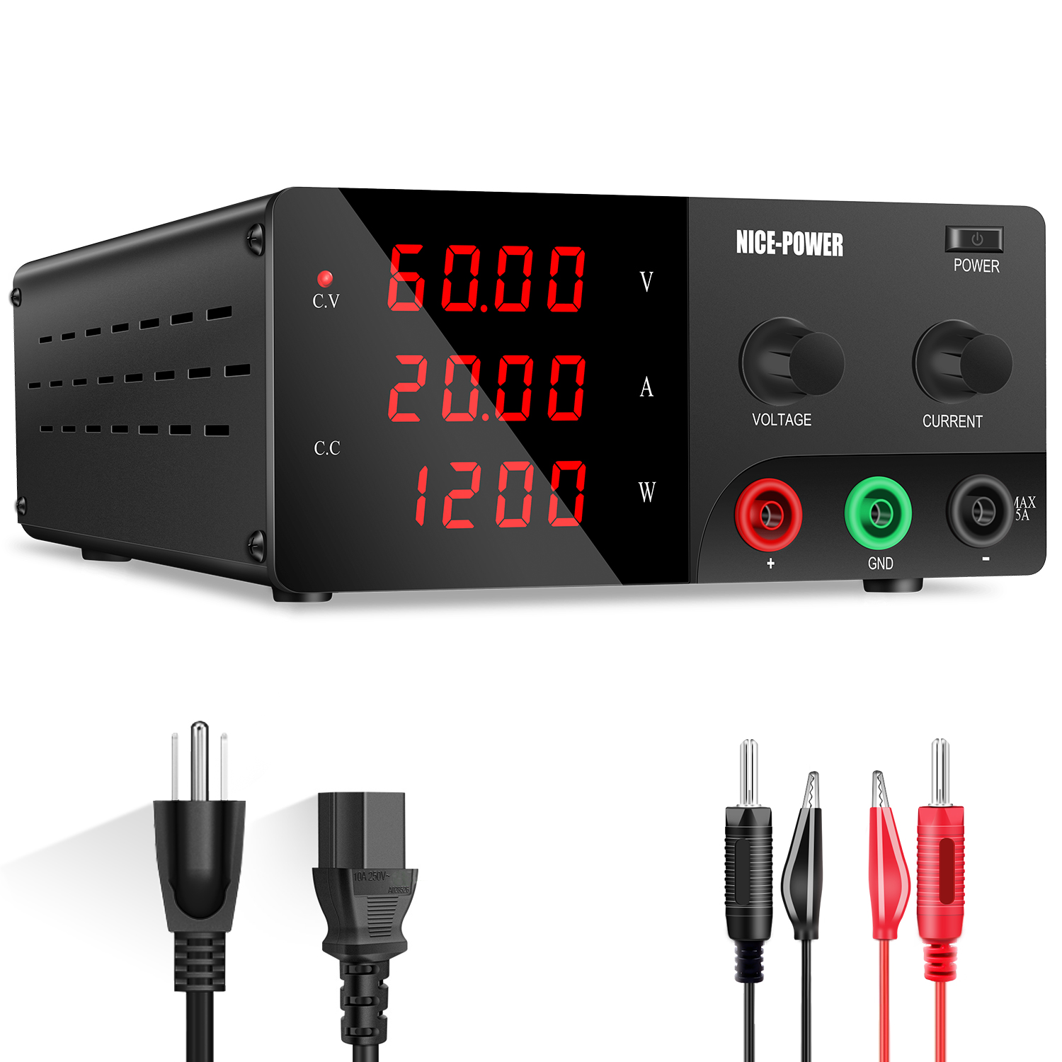 High Power 60V 20A Bench Power Supply - Zasilacz laboratoryjny 30V 30A, stabilizowany regulator